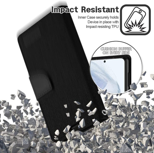 Imagen 5 de 6 de Funda Protector Cartera Con Tarjetero Canvas Para Huawei Y9a