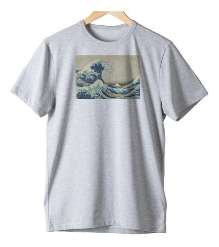 Camiseta Algodão Grande Onda De Kanagawa Hokusai Aesthetic