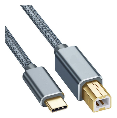 Cable Usb Tipo C A Usb B 2.0 Impresora/escáner Trenzado 3m