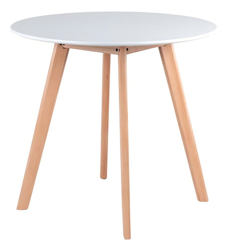Kit - Mesa Redonda 80 Cm Branco + 3 Cadeiras Leda Cor Verde-escuro