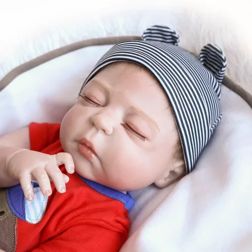 Bebe Reborn Menino Corpo Silicone Cabelo Implantado