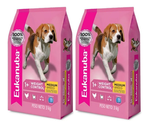 Eukanuba Weight Control Medium Breed 3kg X 2und + Envio Tp#