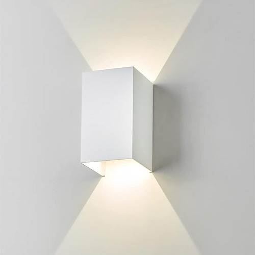 Aplique De Pared De Yeso Rectangular Bidireccional - Unilux Estructura Blanco
