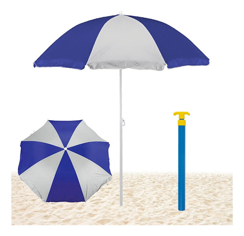 Saca Arena + Parasol Sombrilla Articulada Mor 180cm Playa