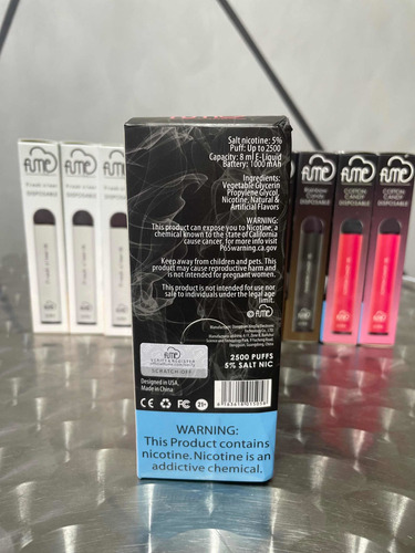 Imagen 2 de 8 de Puff Vaper Marca Fume 2500 Caladas Sabores Nuevos Surtidos