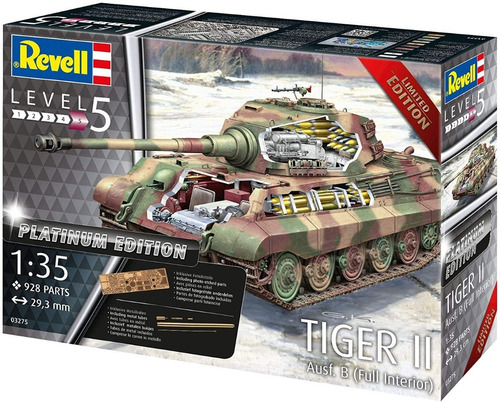 Tanque Alemán Tiger Ii Revell 1:35 Interior Completo 928 Pz