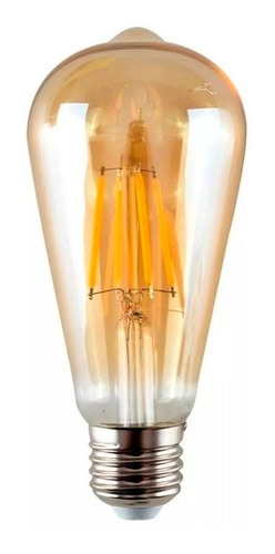 Lampara Led Vintage 8w Filamento E27 Calida St64 Interelec