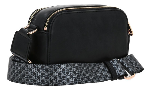 Bolso Crossbody Barbie Gorett Larissa Color Negro Br25061-3 Acabado De Los Herrajes Níquel Diseño De La Tela Liso