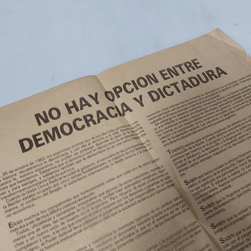Antiguo Volante Juventud Radical Dictadura Democra Mag 66128 (Usado)