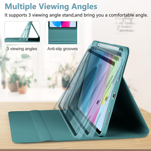 Funda Para Ipad A16 Amzcase 11ª 10ª Con Teclado Verde Cameli Color