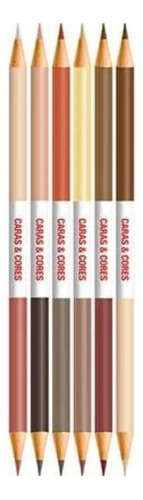 Kit Faber Castell Caras E Cores Lápis De Cor 12 Tons De Pele