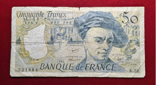 Billete 50 Francos 1981 Francia Maurice Quentin De La Tour 