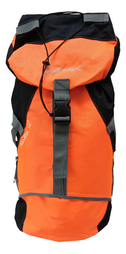 Mochila 50 L Flejes Doble Entrada Cubre Mochi - Naranja Fluo