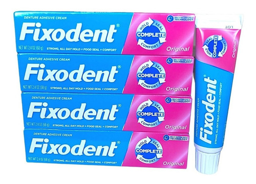 4 Fixodent 68g - 100% Original (4 Tubos) Unico Frete