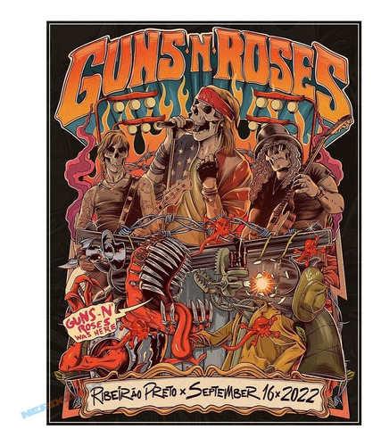 Poster Foto 40x50cm Guns Roses Rock Show Ribeirao Preto Sp