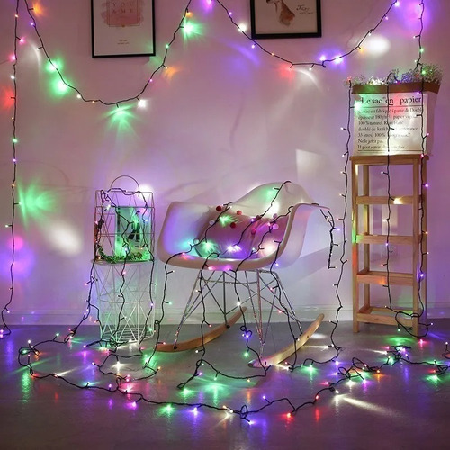 Luz De Navidad Serie Navideña De 100 Luces Led Multicolor