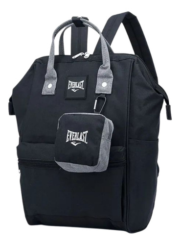 Mochila Urbana Everlast 22332b 17l Porta Notebook Boca Pez Negro Liso