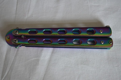 Navaja Mariposa Balisong Táctica Cuchillo Tornasolado