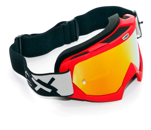 Oculos Motocross Mattos Racing Combat Vermelho Espelhado