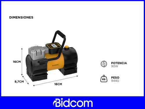 Mini Compresor De Aire Portátil Gadnic Inflador Para Auto