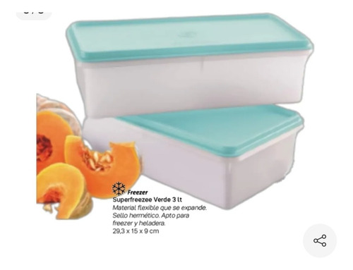 Imagen 2 de 3 de Practifeezee 3 Lt Tupperware Tupper Rectangular X Unidad