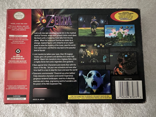 Cartucho Nintendo 64 Zelda Majoras Mask Original En Caja (Usado)