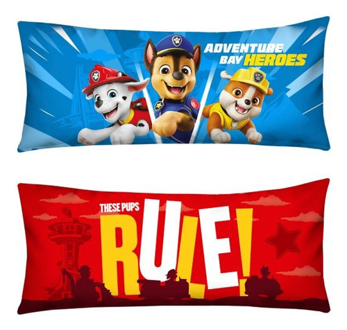 Almohada Larga Doble Vista Paw Patrol Rule Providencia Colores Varios