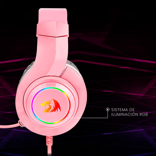 Audifono Gamer Redragon Hylas H260 Pink Rgb Color Rosa