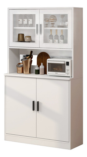 Mueble De Cocina De Pata Multifuncional 80x32x182cm Color Blanco