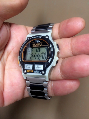 1ro.timex Ironman Triathlon 8 Lap Prata Made In Korea Raro