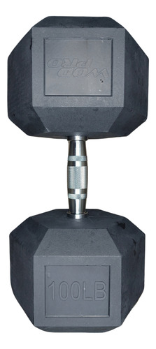 Mancuerna Hexagonal 100 Lbs Wod Pro Caucho Cromada