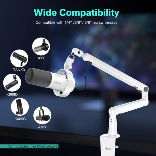 Soporte De Micrófono Fifine Boom Arm, Brazo De Micrófono De
