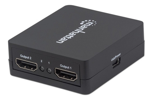 Imagen 5 de 6 de Video Splitter De 2 Puertos Hdmi 1080p Negro Manhattan