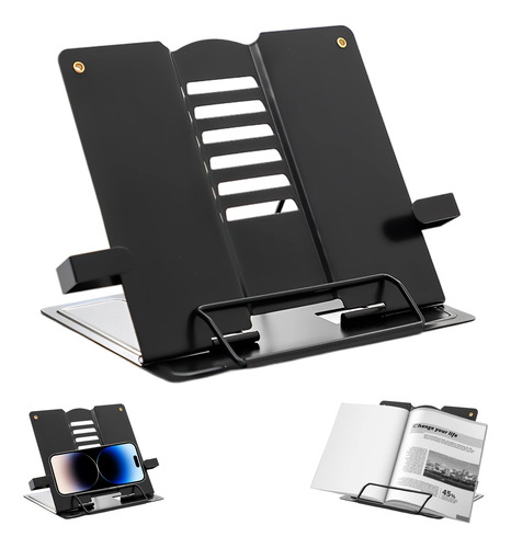 Soporte Portátil Libro De Metal Atril Ajustable Multifuncion