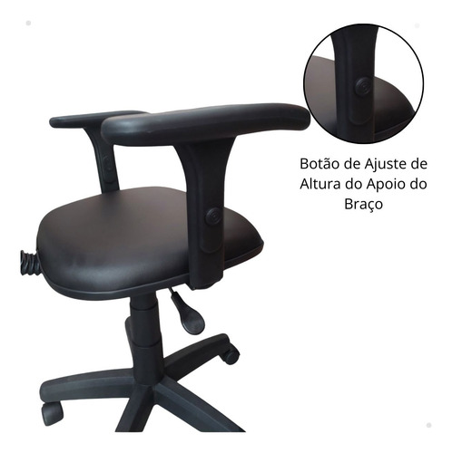 Cadeira Ergonomica Secretaria Para Escritorio Com Braço