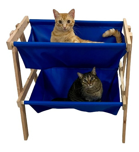 Cama Suspensa Gatos Exploração Vertical Conforto E Diversão Cor Azul