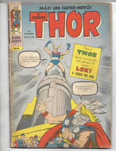 O Poderoso Thor( Album Gigante) Nº 2 Nov 1967 Ebal Original (Usado)
