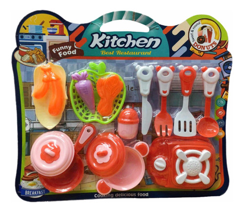 Set De Cocina Trastes Juguetes Niños Kitchen 15 Accesorios