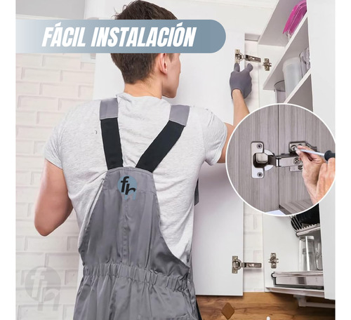 1 Par Bisagra Bidimensional Push Open Con Broche Magnético