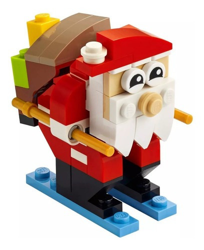 Lego Santa Claus En Skis Divertida Navidad Coleccionable