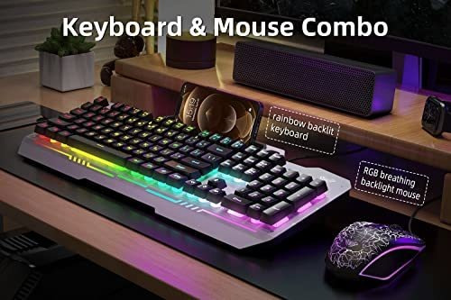 Combo Teclado Y Ratón Gaming Aula, Retroiluminación Rgb,