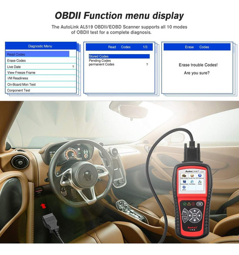 Escáner Autolink Al519 Obd2 Modo Mejorado 6 Lector De ...