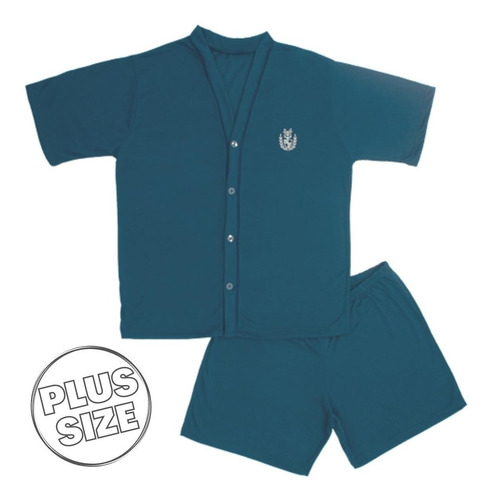 Imagem 3 de 6 de Kit 2 Pijama Adulto Masculino Verão Plus Size Aberto Botões