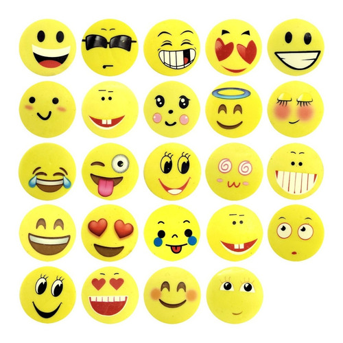 Imagen 1 de 7 de Goma De Borrar Diseño Emojis Pack X 36