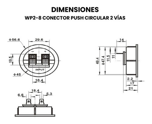 Conector Push Para Bocinas 2 Vías