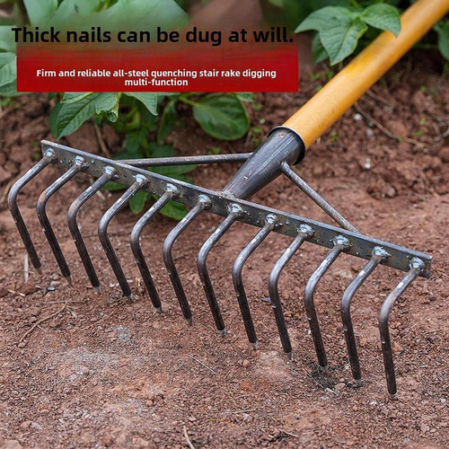 Cabeça De Ancinho De Jardim Para Soltar Solo Com 9 Pontas