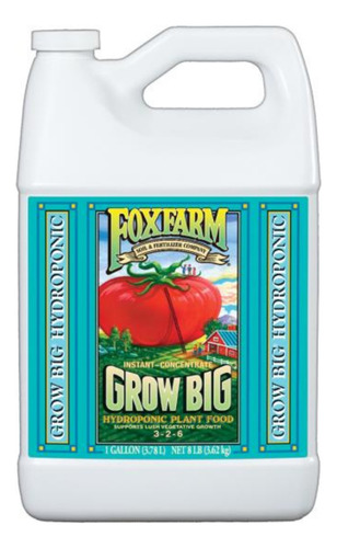 Foxfarm Grow Big Organico Mineral Fertilizante Jardin 1 Gal 