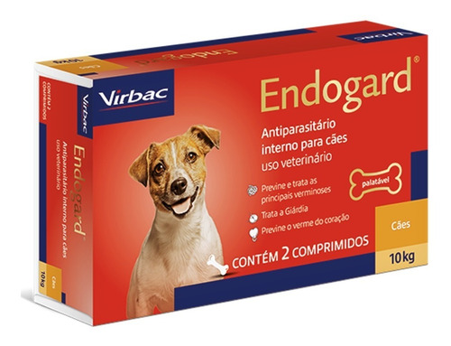 Endogard Vermífugo Virbac Cães De 10 Kg Com 2 Comprimidos