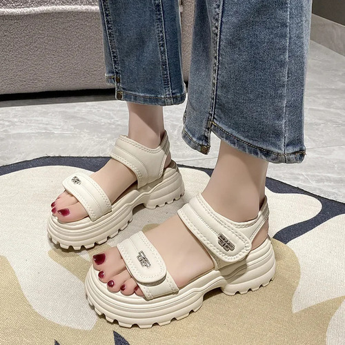 Sandalias De Playa Con Plataforma Para Mujer, Tacón Grueso,