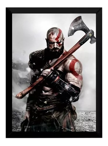 Quadro Decorativo God Of War 1 com Moldura A3